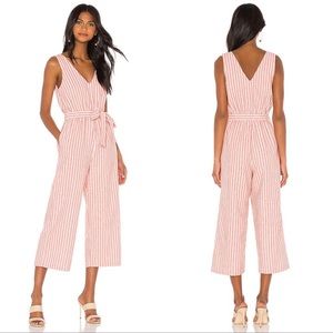 MINKPINK By Revolve Check Jumpsuit Orange & White Size Medium